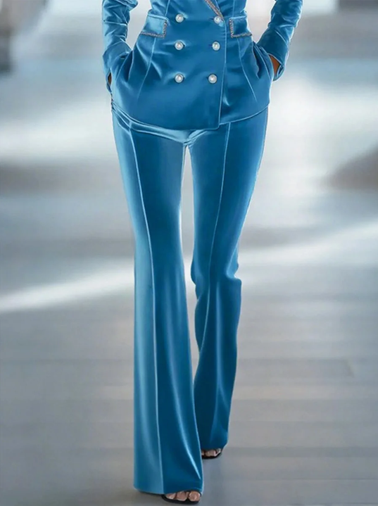 Casual Loose Retro Solid Color Velvet Flared Pants - Image 2