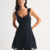 Bra-Free Lace-Trim Button-Through Mini Dress