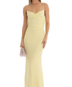 Lace Open Back Maxi Dress in Yellow