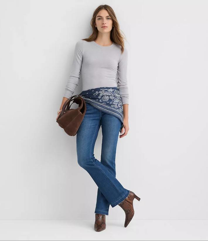 Sweater Knit Long Sleeve Tee